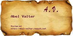 Abel Valter névjegykártya